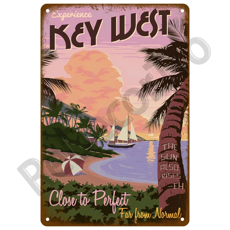 Seaside Memory Metal Sign – Vintage Wall Art
