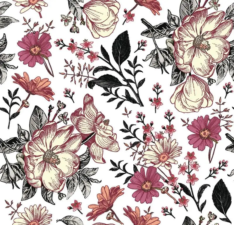 Multicolor Floral Peel & Stick Wallpaper – Vibrant Botanical for Home & Office