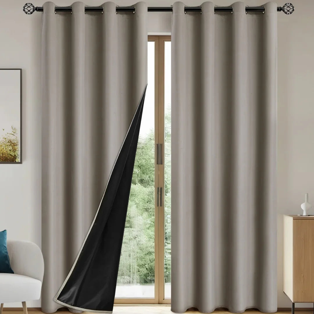 Solid Color Thermal 100% Blackout Drapes – Complete Light Control