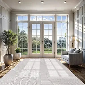 Luxury Modern Swirl Area Rug - High-Low Pile