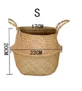 Handwoven Seagrass Storage Basket with Handles