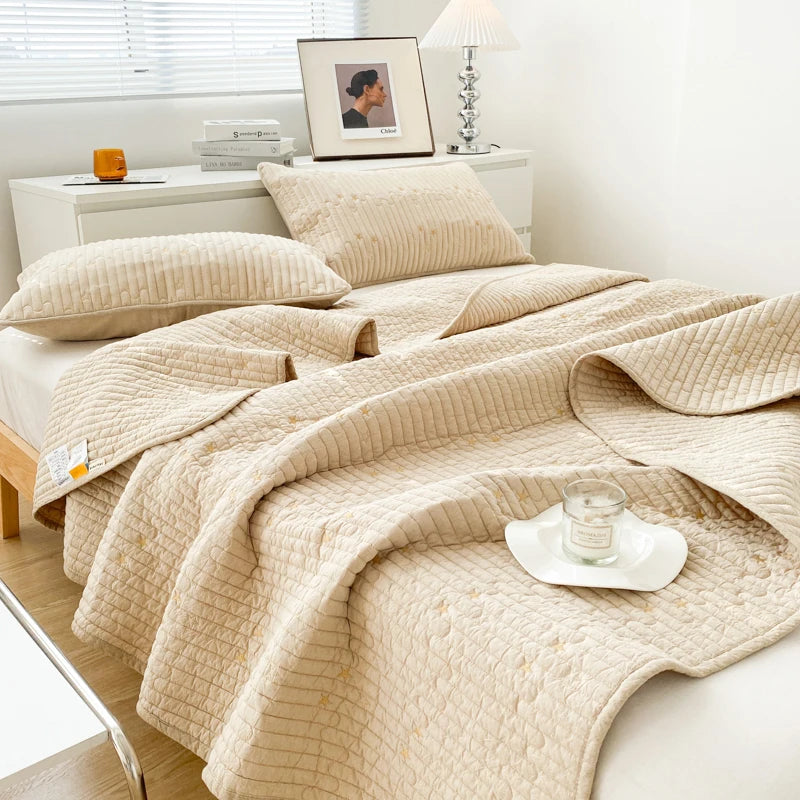 Pure Washed Cotton Multipurpose Bedspread/Summer Quilt (200 TC)