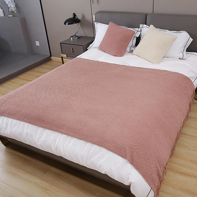 Quality Manta Chanel Knitted Bed Sheet & Sofa Cover (Anti-Pilling)