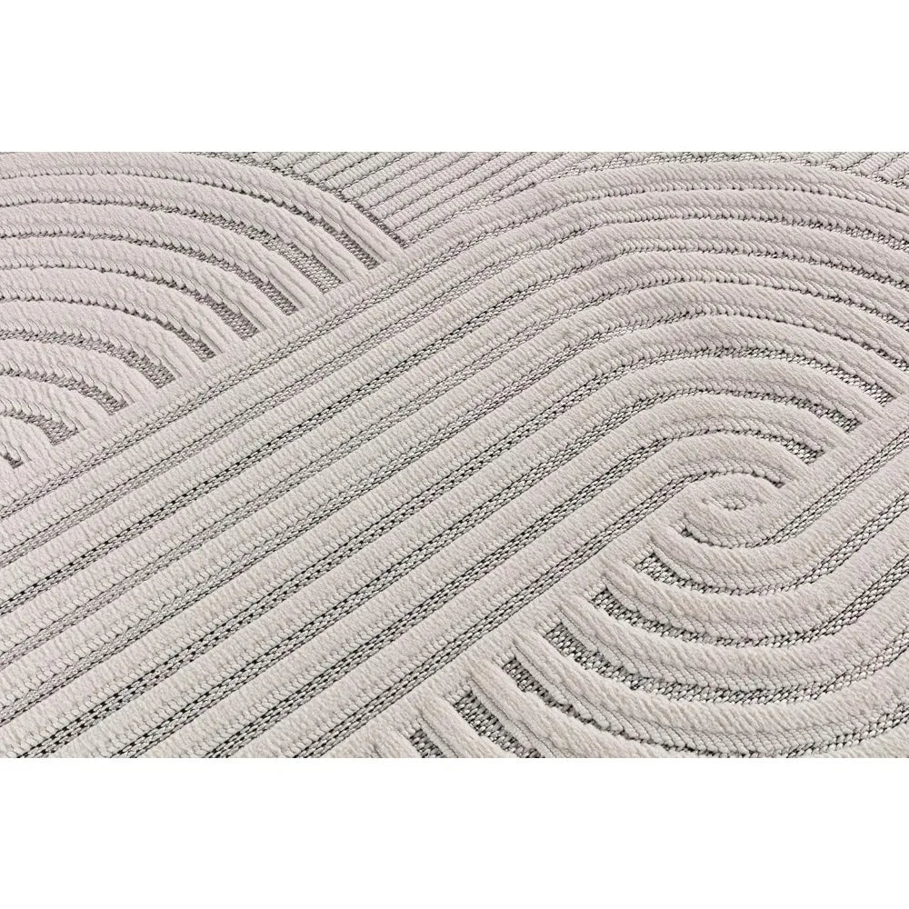 Luxury Modern Swirl Area Rug - High-Low Pile