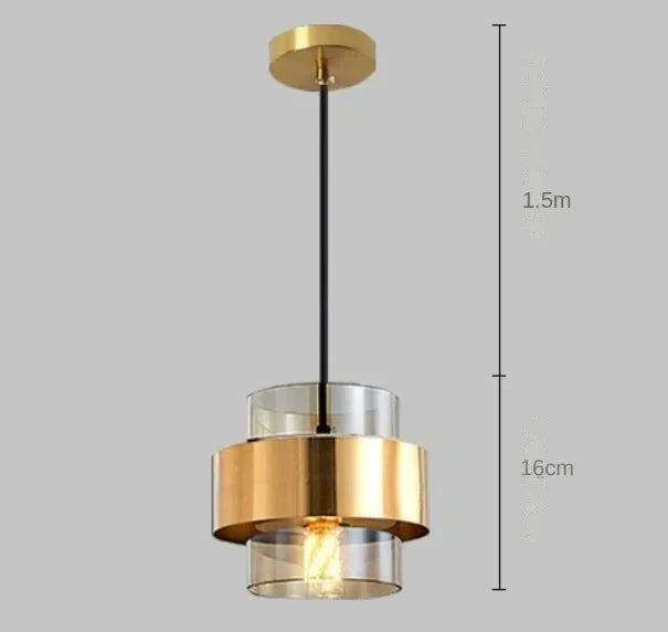 Modern Glass Pendant Light with Gold Accent