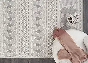 Luxury Modern Swirl Area Rug - High-Low Pile