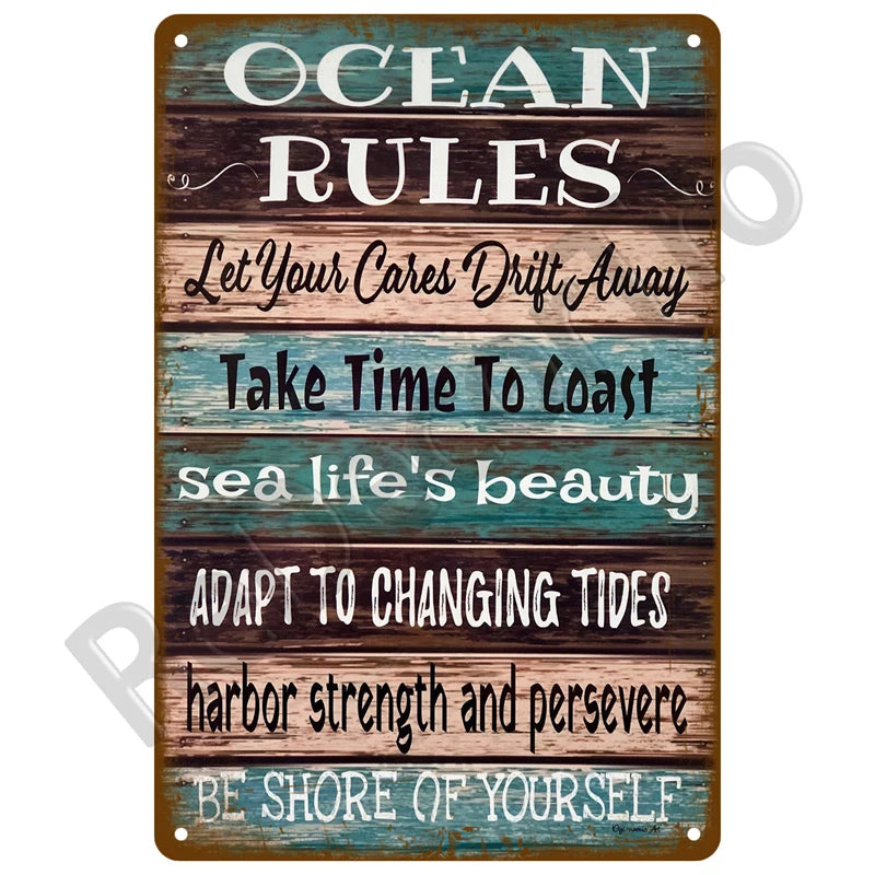 Seaside Memory Metal Sign – Vintage Wall Art