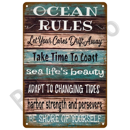 Seaside Memory Metal Sign – Vintage Wall Art