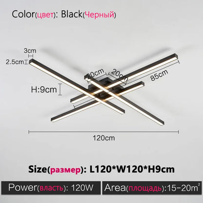 Modern Black LED Surface Mounted Ceiling Light