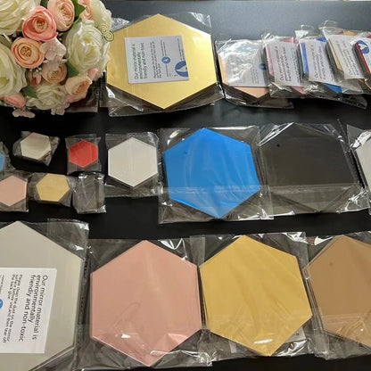 Acrylic Hexagon Mirror Stickers for Modern Wall Styling