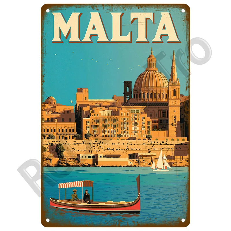 Seaside Memory Metal Sign – Vintage Wall Art