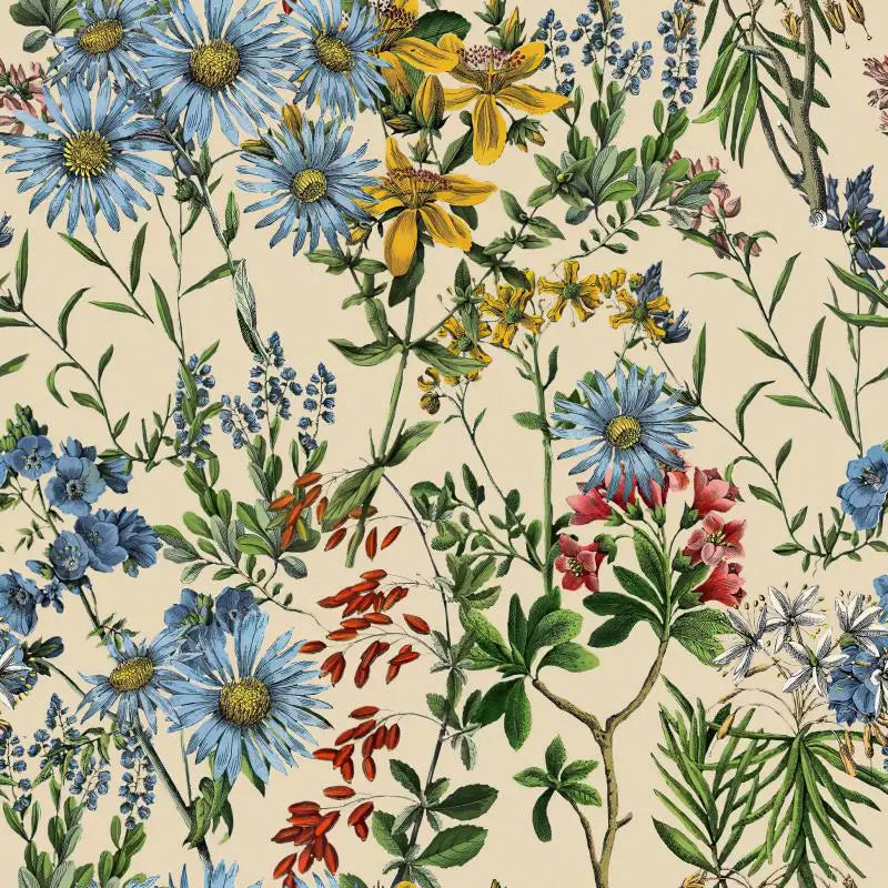 Multicolor Floral Peel & Stick Wallpaper – Vibrant Botanical for Home & Office