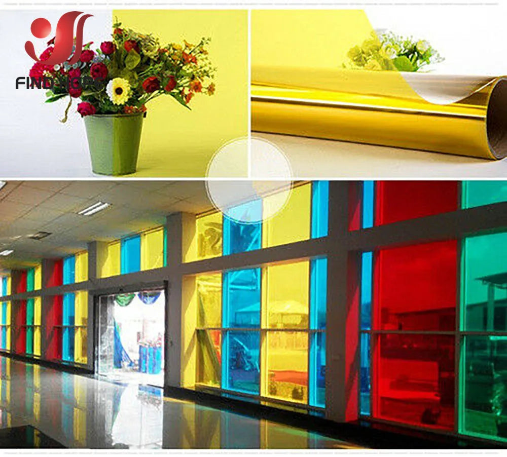 DIY, Renter Friendly Stained Glass Window Film – Multicolor Static Cling Vinyl for Creative Studios