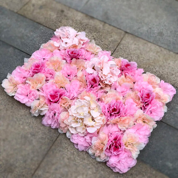 Artificial Silk Rose Flower Wall Panel