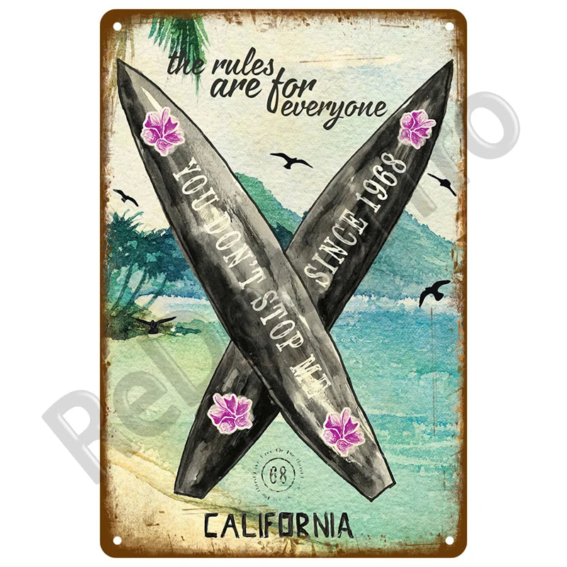 Seaside Memory Metal Sign – Vintage Wall Art