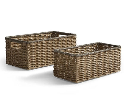 2-Piece Woven Storage Basket Set for Home Organization