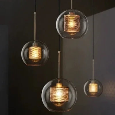 Modern Glass Ball Pendant Lamps Nordic Bedside Kitchen