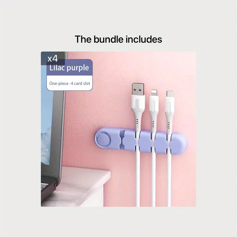 The Cord Curator: Flexible 4-Port Cable Management Clip
