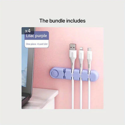 The Cord Curator: Flexible 4-Port Cable Management Clip