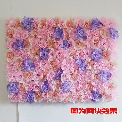 Artificial Silk Rose Flower Wall Panel