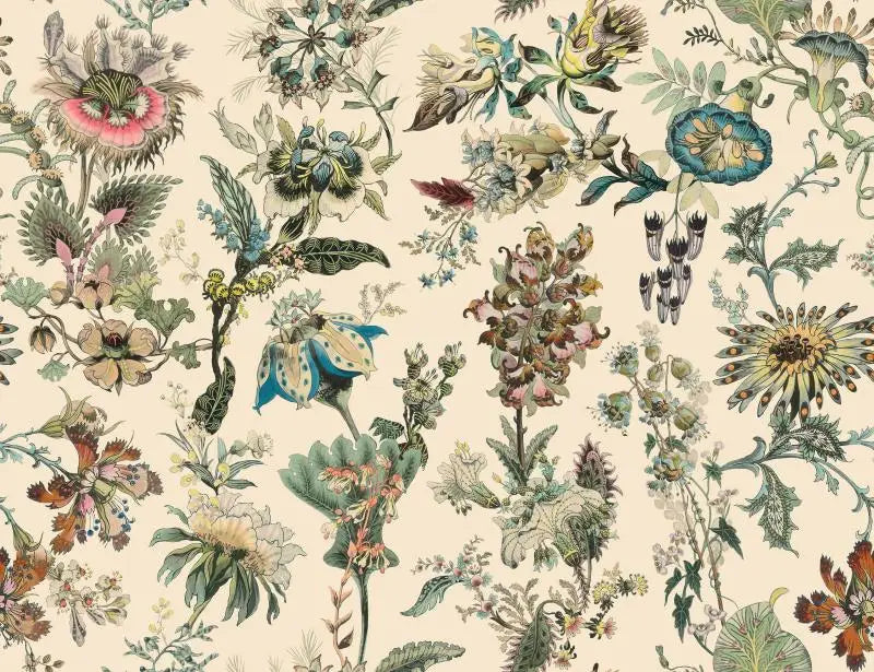 Multicolor Floral Peel & Stick Wallpaper – Vibrant Botanical for Home & Office