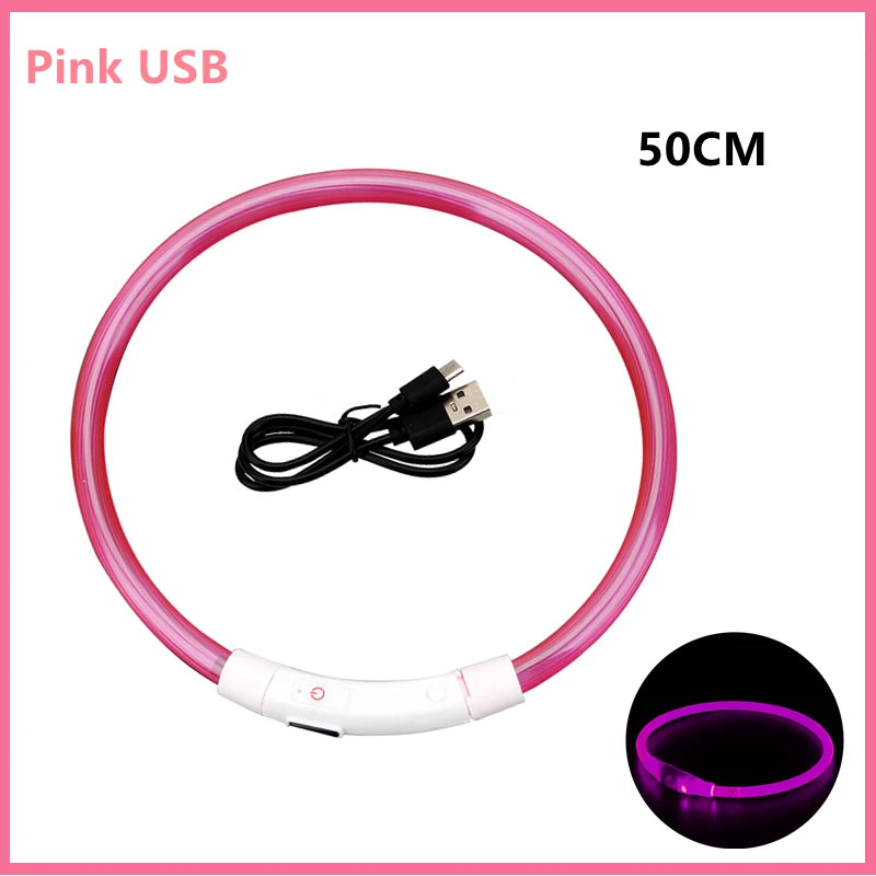 USB Rechargeable LED Dog Collar — Night Safety Glow