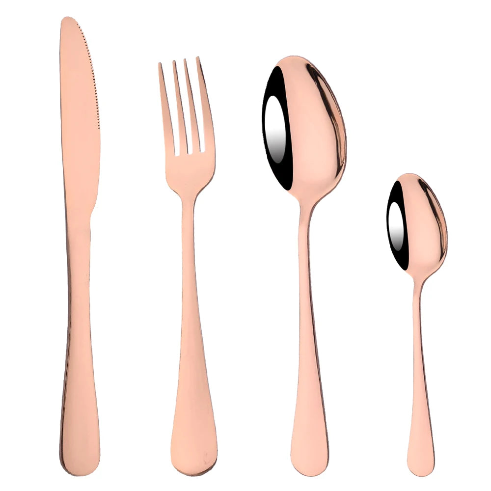 Modern Rainbow Flatware Set with Pigmented Finish