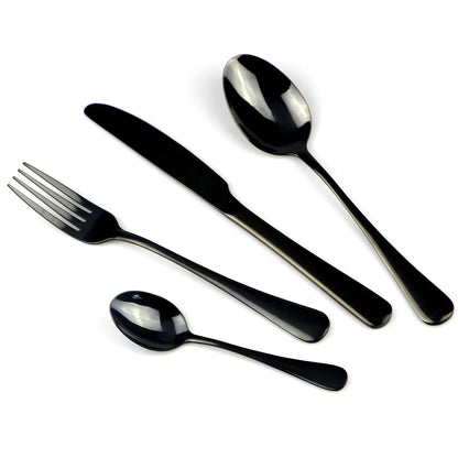 Rainbow Stainless Steel Flatware Set (4-Piece) – Modern Mirror-Polished Cutlery