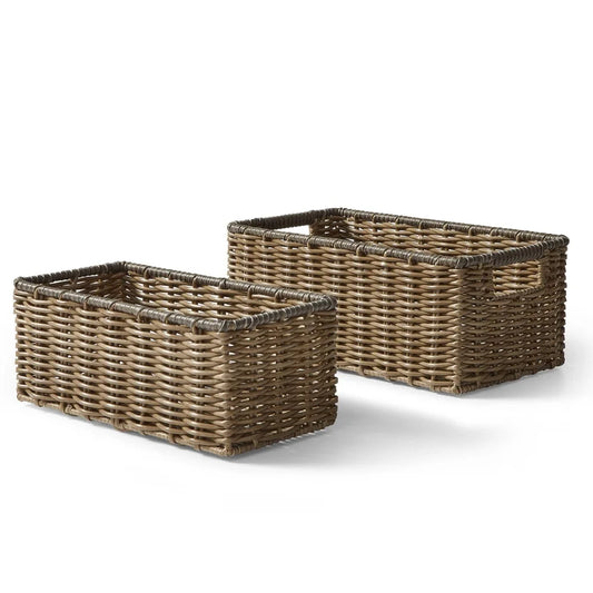 2-Piece Woven Storage Basket Set for Home Organization