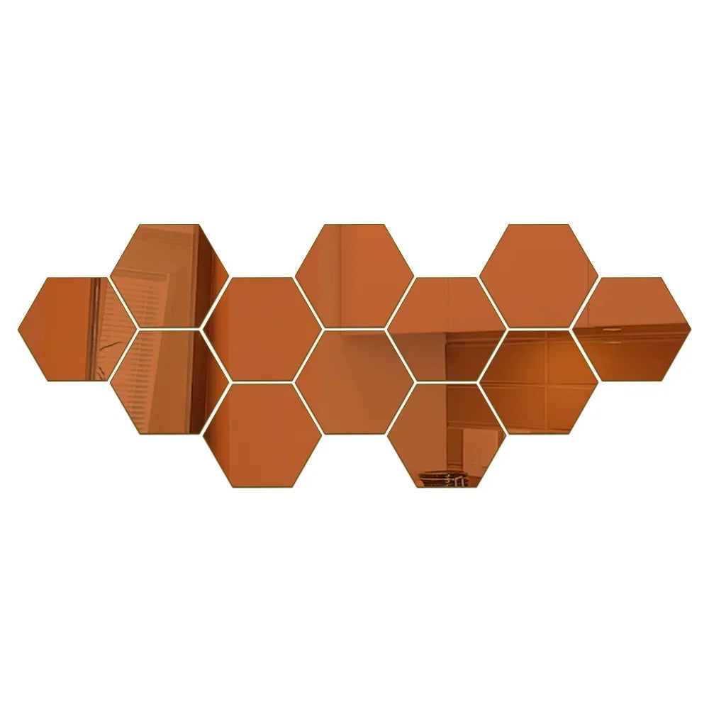 Acrylic Hexagon Mirror Stickers for Modern Wall Styling