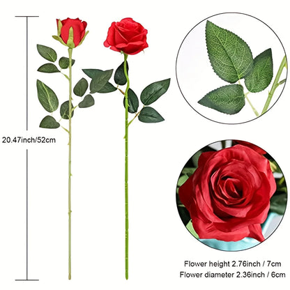 Velvet Touch Artificial Silk Rose Stems – Set of 12