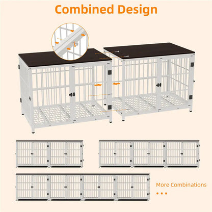 Heavy-Duty Dog Kennels with Wooden Table Top
