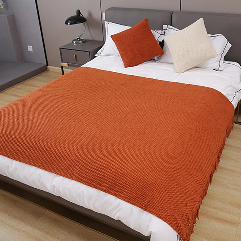 Quality Manta Chanel Knitted Bed Sheet & Sofa Cover (Anti-Pilling)