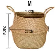 Handwoven Seagrass Storage Basket with Handles