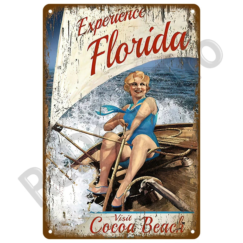 Seaside Memory Metal Sign – Vintage Wall Art