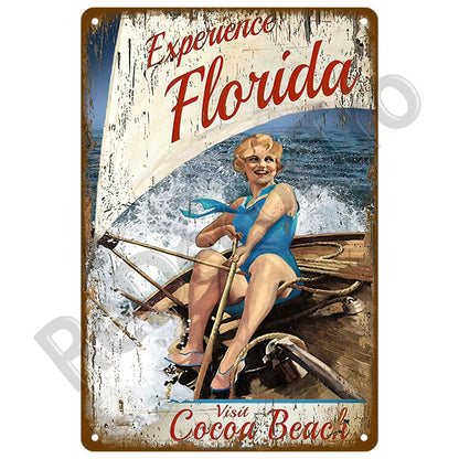Seaside Memory Metal Sign – Vintage Wall Art