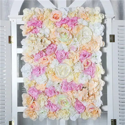 Artificial Silk Rose Flower Wall Panel