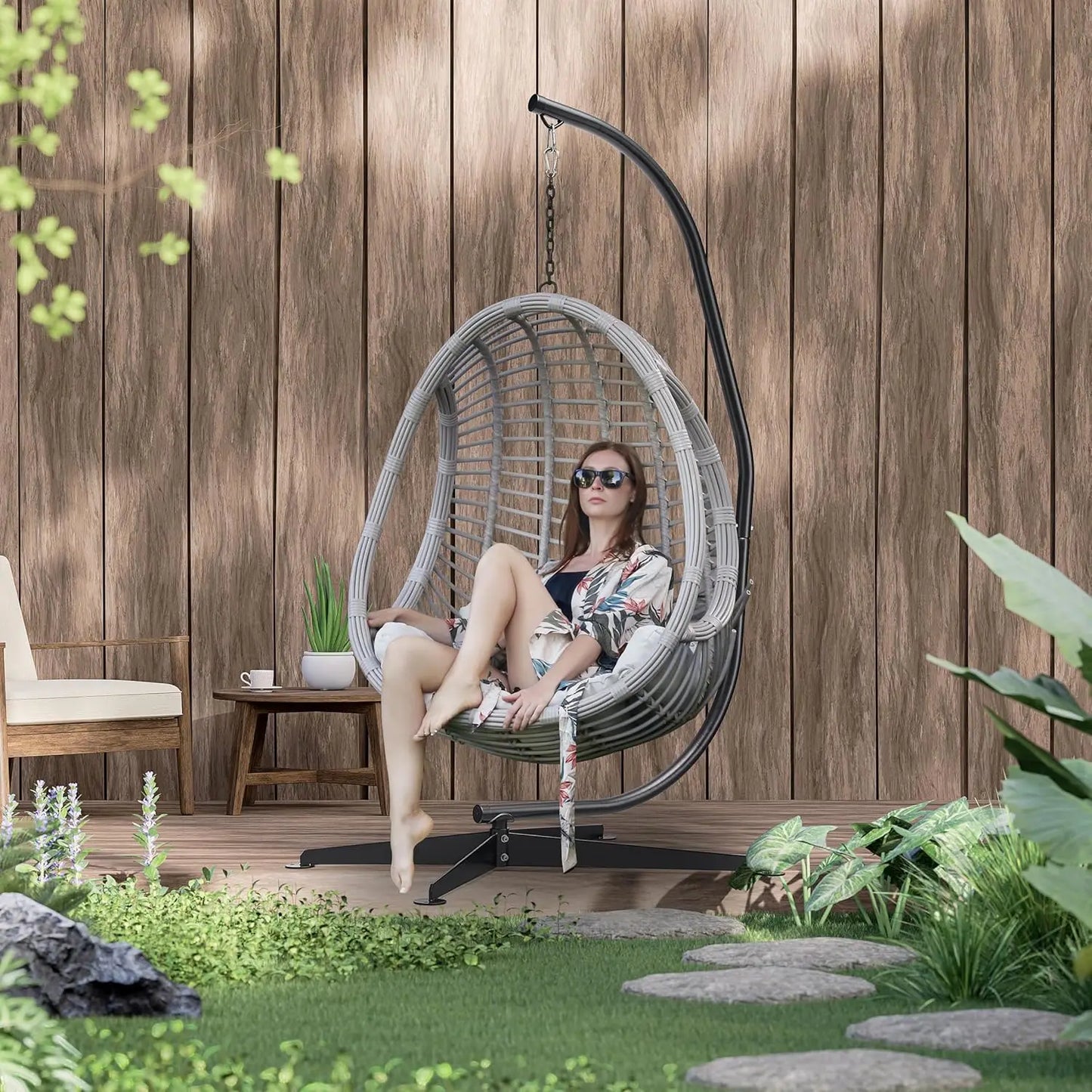 Hammock Chair Stand Only — Adjustable Steel C-Stand