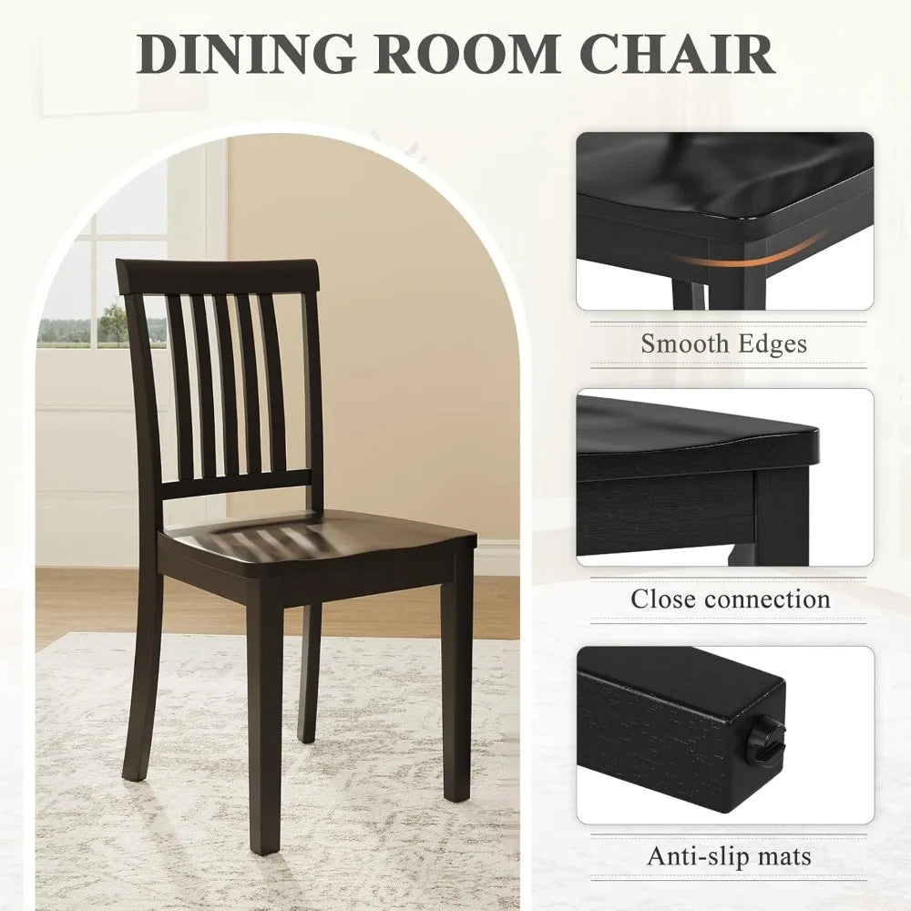 Solid Wood Dining Chairs with Windsor Design (Set of 6)