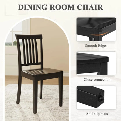 Solid Wood Dining Chairs with Windsor Design (Set of 6)