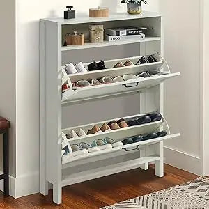 Slim Entryway Cabinet with Adjustable Shelves
