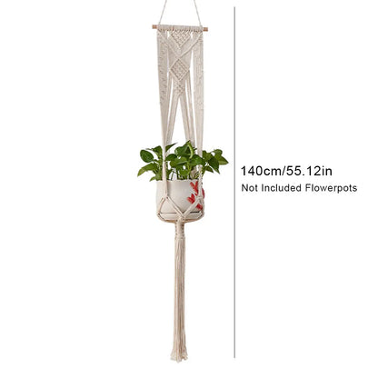 Macramé Hanging Plant Basket — Indoor/Outdoor