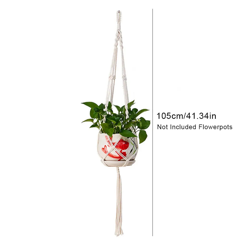 Macramé Hanging Plant Basket — Indoor/Outdoor