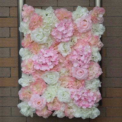 Artificial Silk Rose Flower Wall Panel
