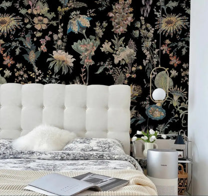Multicolor Floral Peel & Stick Wallpaper – Vibrant Botanical for Home & Office