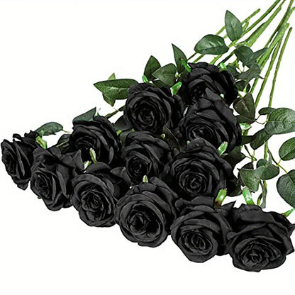Velvet Touch Artificial Silk Rose Stems – Set of 12