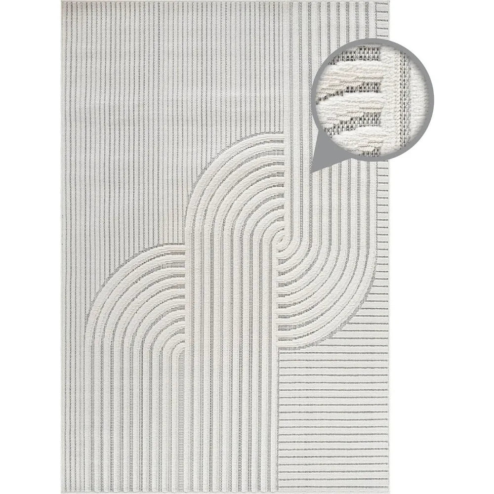 Luxury Modern Swirl Area Rug - High-Low Pile