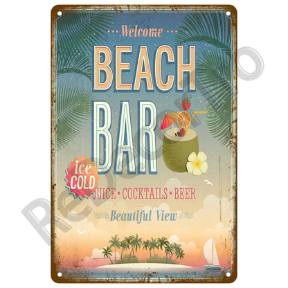 Seaside Memory Metal Sign – Vintage Wall Art