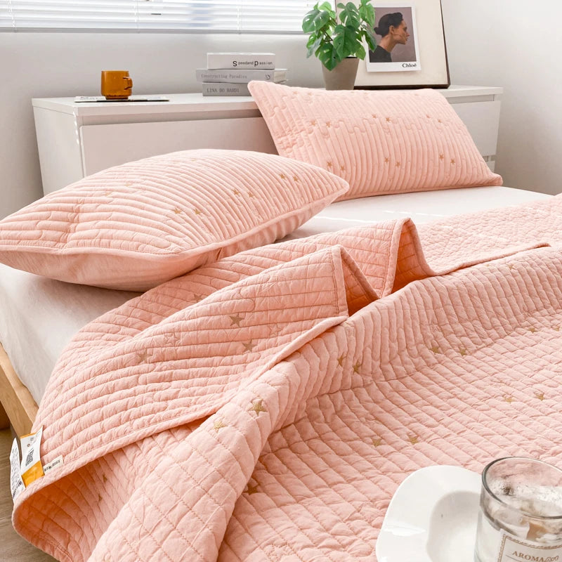 Pure Washed Cotton Multipurpose Bedspread/Summer Quilt (200 TC)