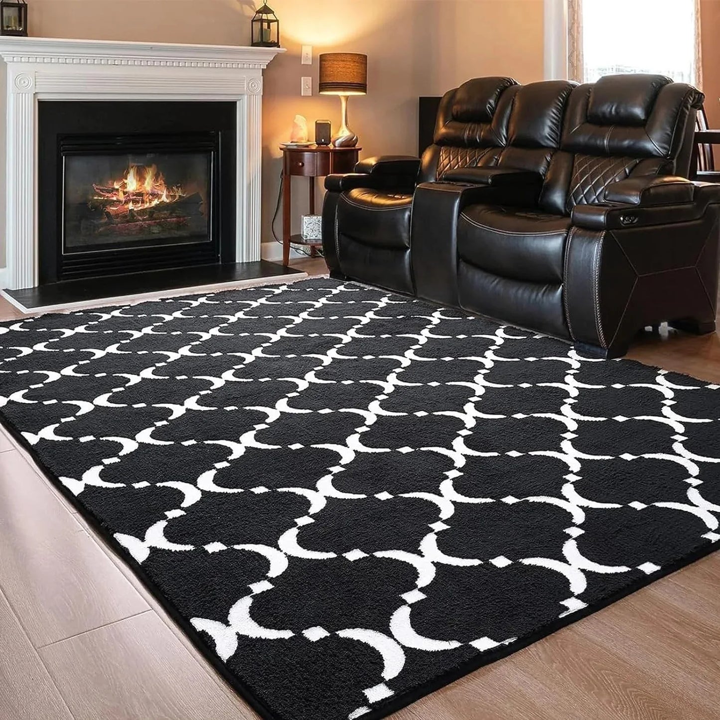 Noahas 6x9 Black Memory Foam Rug with Anti-Slip Backing